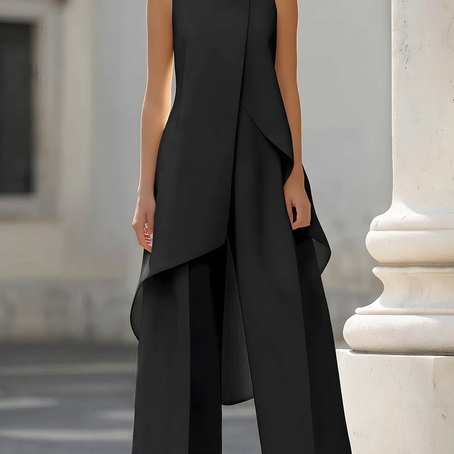 Benedetta | Abito Panna con Drappeggio Asimmetrico