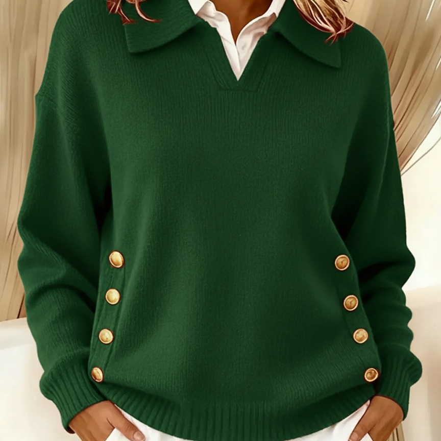Vicenta | Maglione con Collo Polo e Bottoni