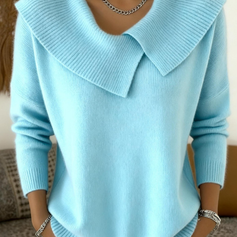 Karolína – Maglione elegante a maglia con colletto distintivo