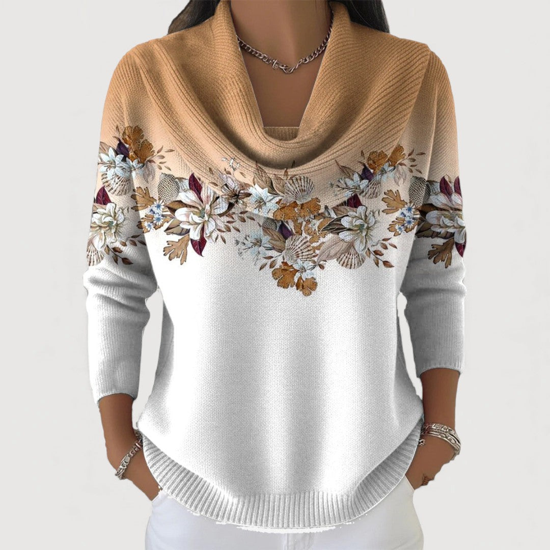 Alba | Maglione Floreale con Collo Alto