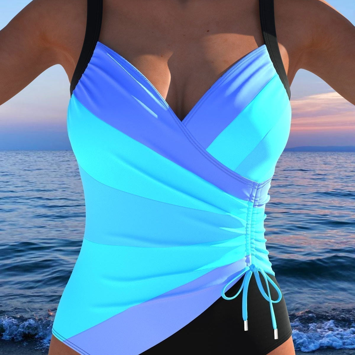 Siracusa - Costume da Bagno Elegante con Motivo Colorato