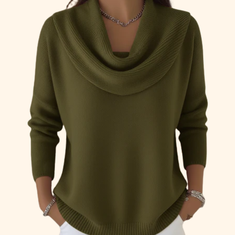 Julia | Maglione con Collo Drappeggiato