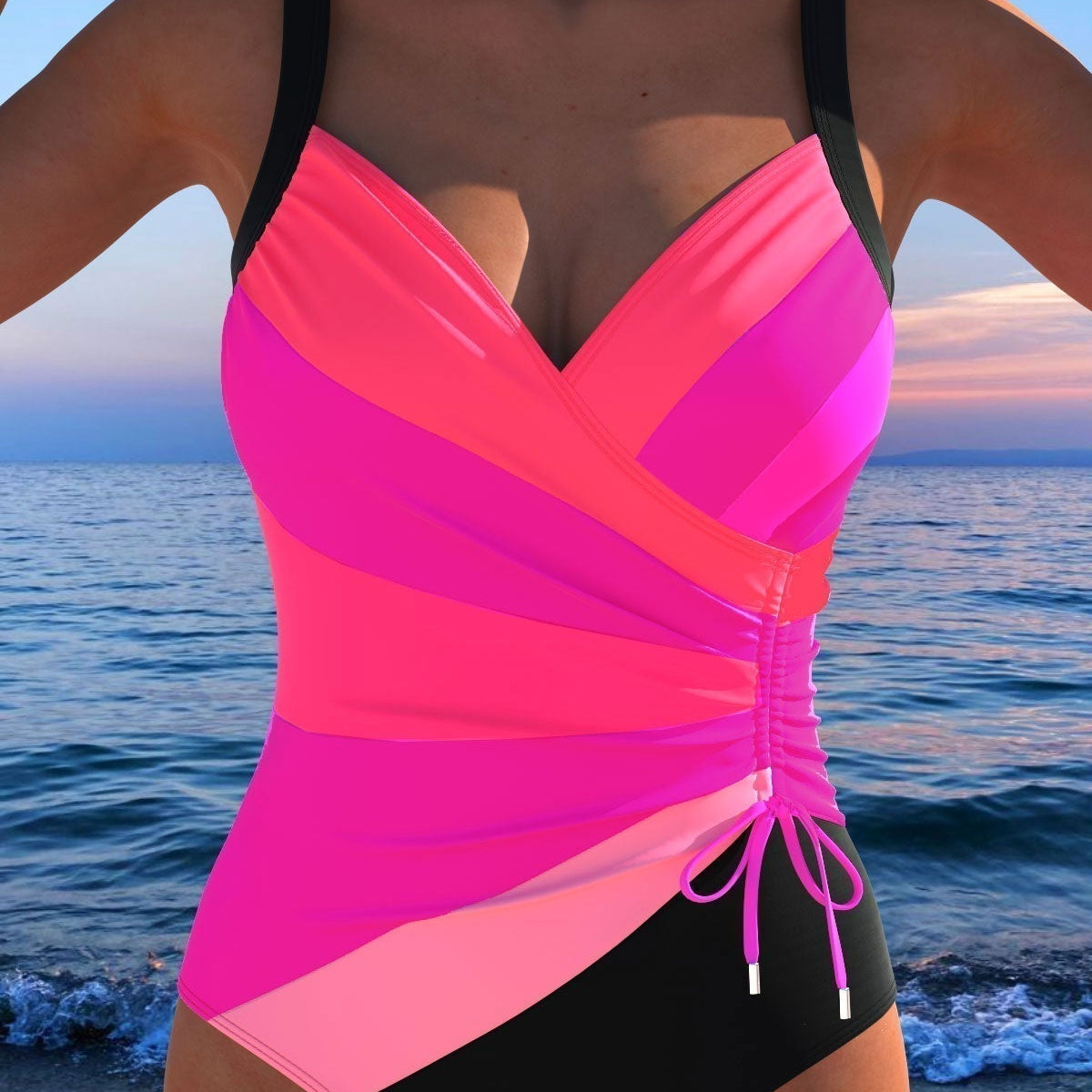 Siracusa - Costume da Bagno Elegante con Motivo Colorato