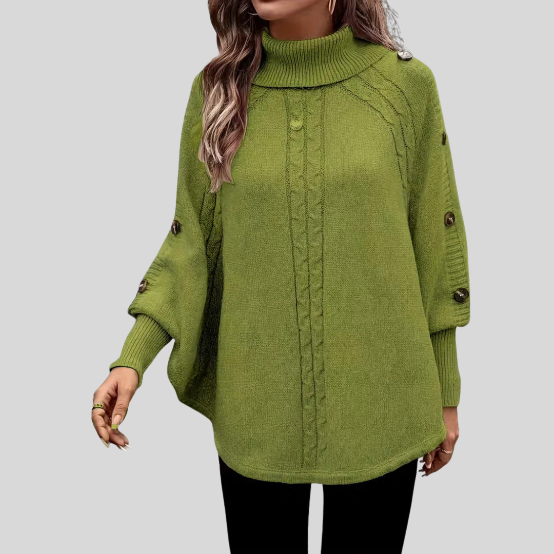 Elisa | Mantella a Collo Alto in Maglia