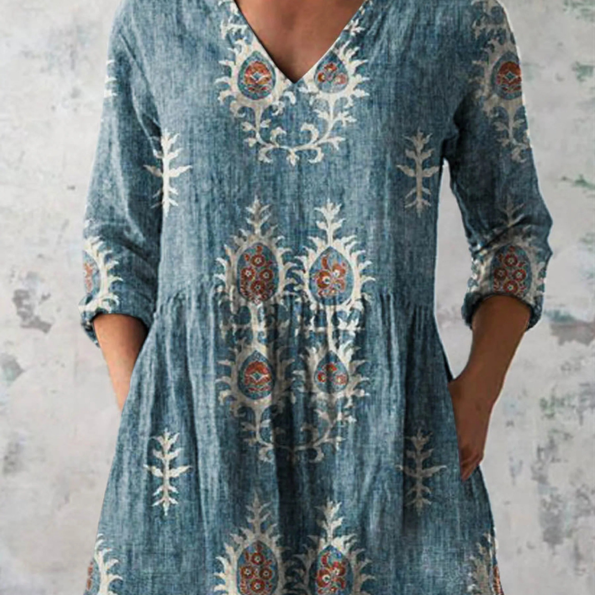 "Elise | Blusa Lunga con Decolleté a V".