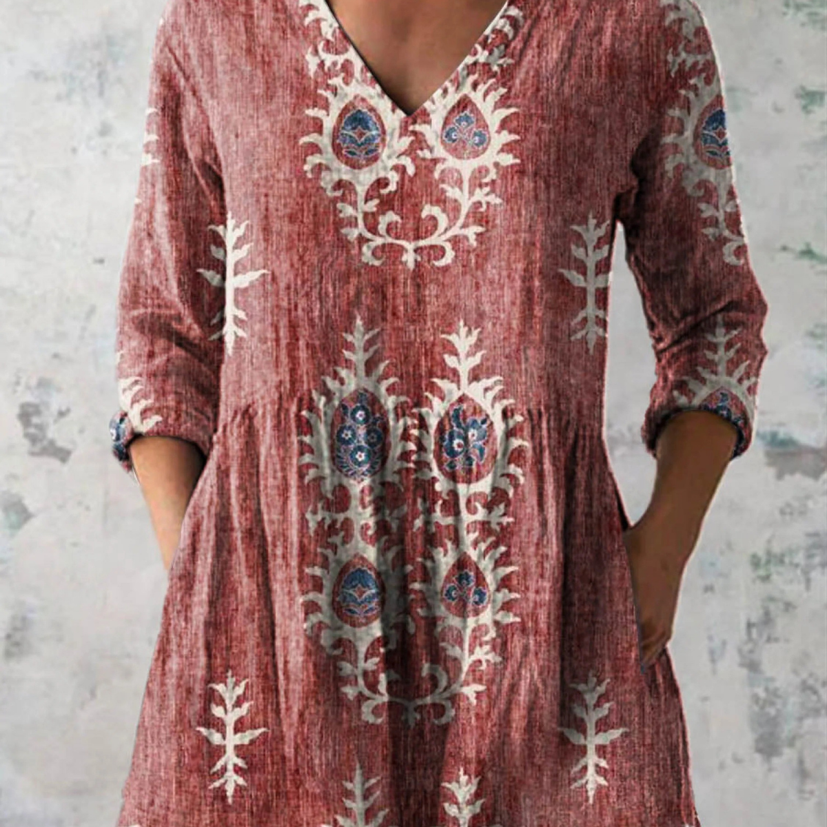 "Elise | Blusa Lunga con Decolleté a V".