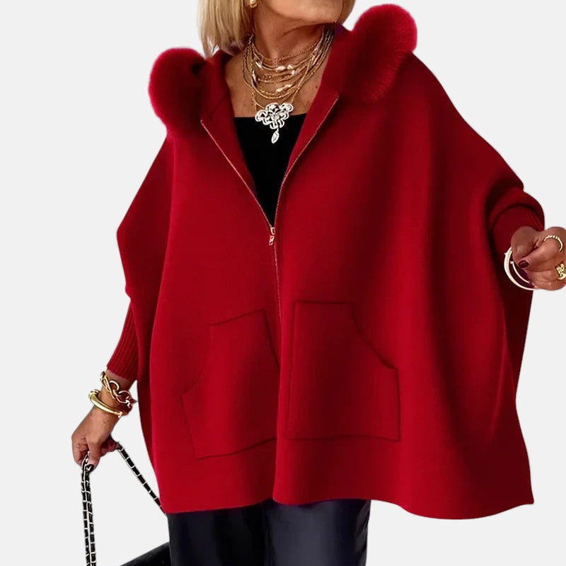 Monika – Cappotto da donna comodo con cappuccio e tasche