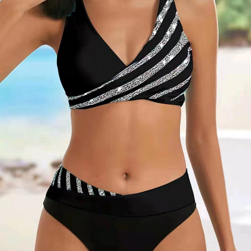 Mona - Bikini con Stampa in Toni Caldi
