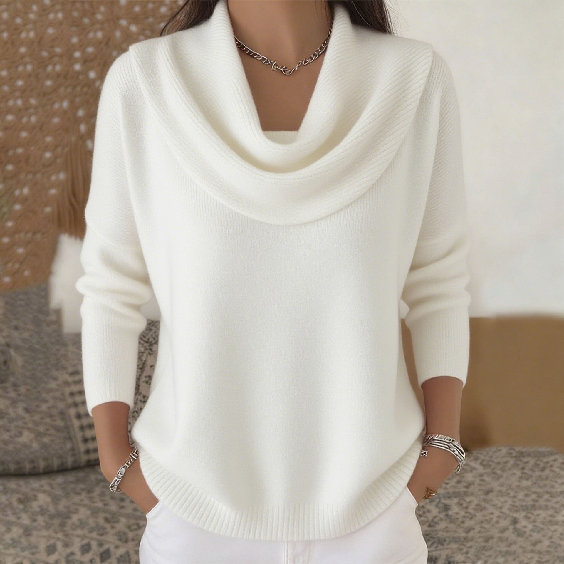 Julia | Maglione con Collo Drappeggiato