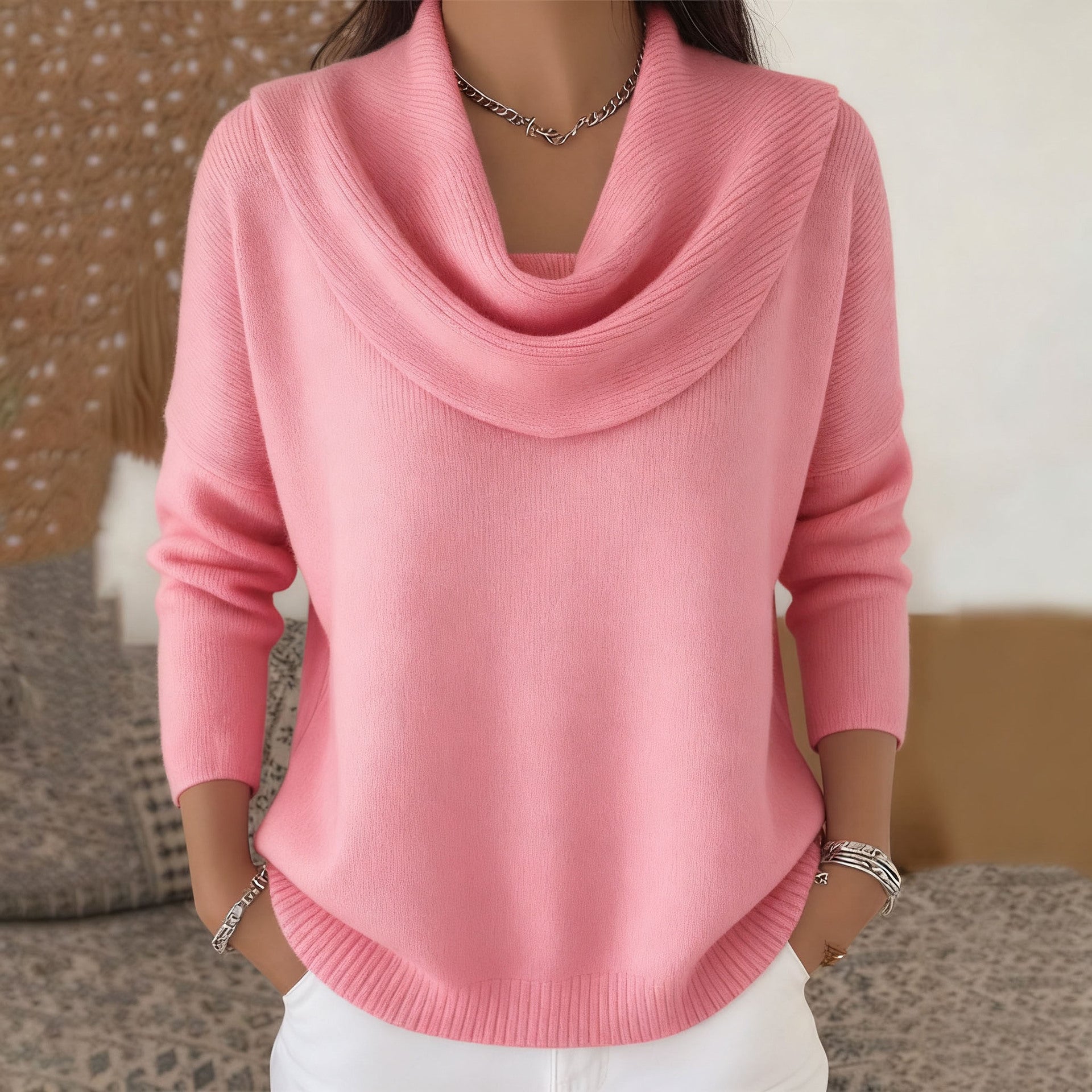 Julia | Maglione con Collo Drappeggiato