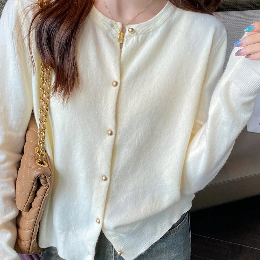 Cardigan in Maglia Girocollo