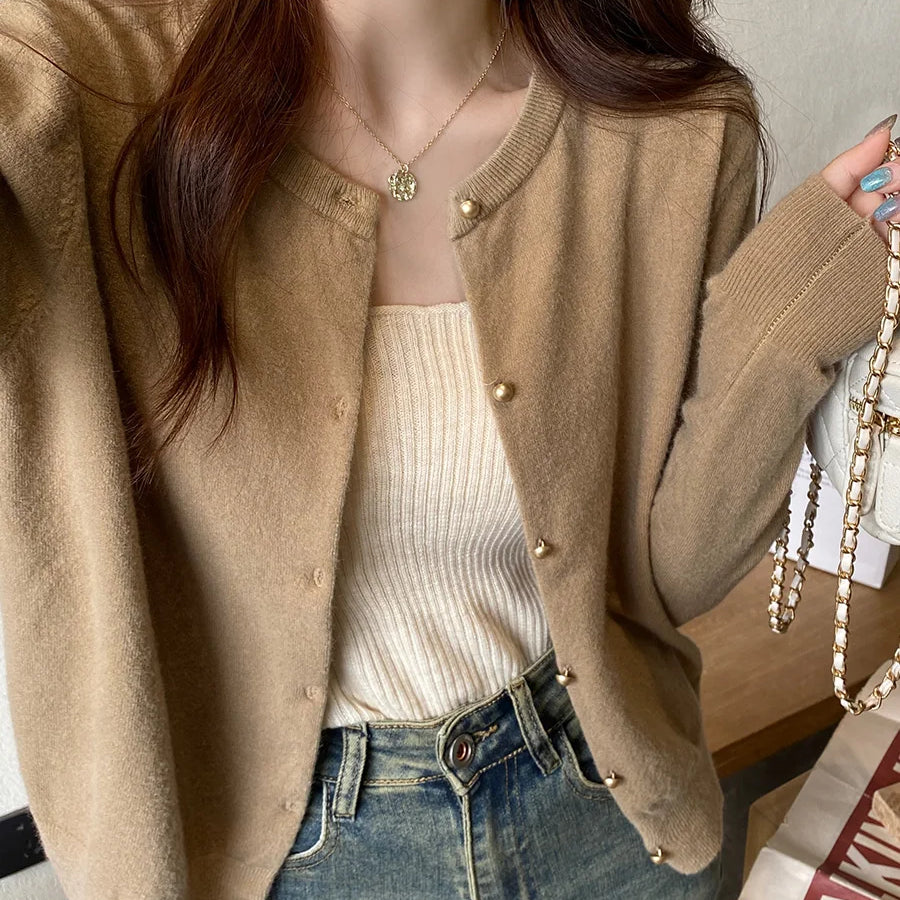 Cardigan in Maglia Girocollo
