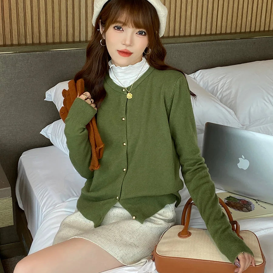 Cardigan in Maglia Girocollo