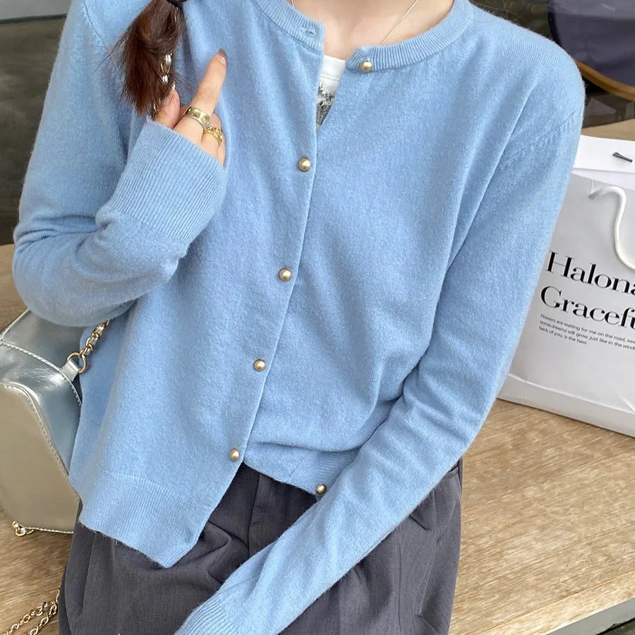 Cardigan in Maglia Girocollo