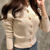 Cardigan Corto con Bottoni Dorati