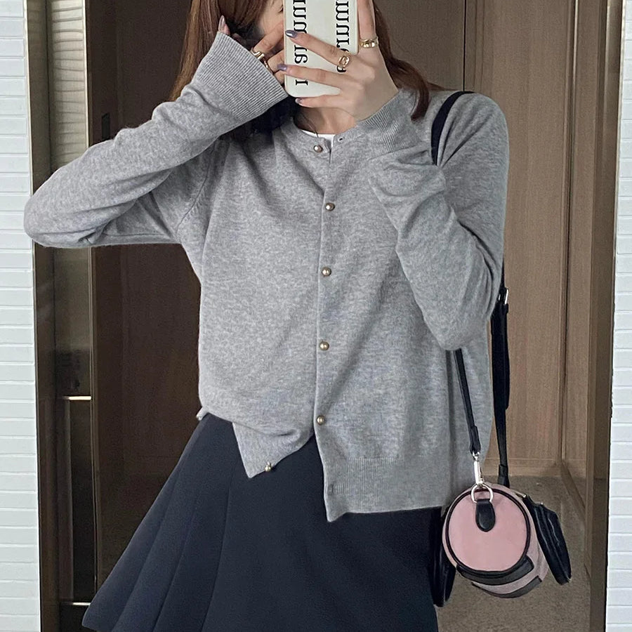 Cardigan in Maglia Girocollo