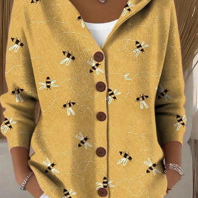 Paloma | Giacca a Maglia Stampata con Cappuccio