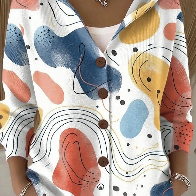 Paloma | Giacca a Maglia Stampata con Cappuccio