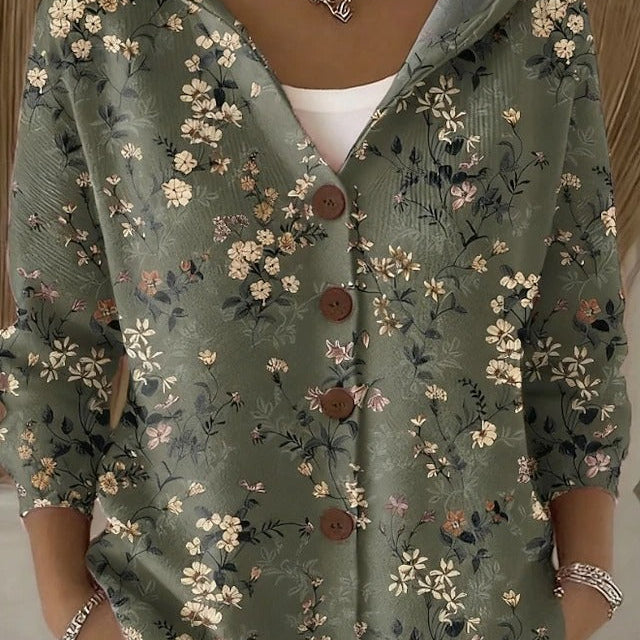 Paloma | Giacca a Maglia Stampata con Cappuccio