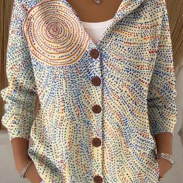 Paloma | Giacca a Maglia Stampata con Cappuccio