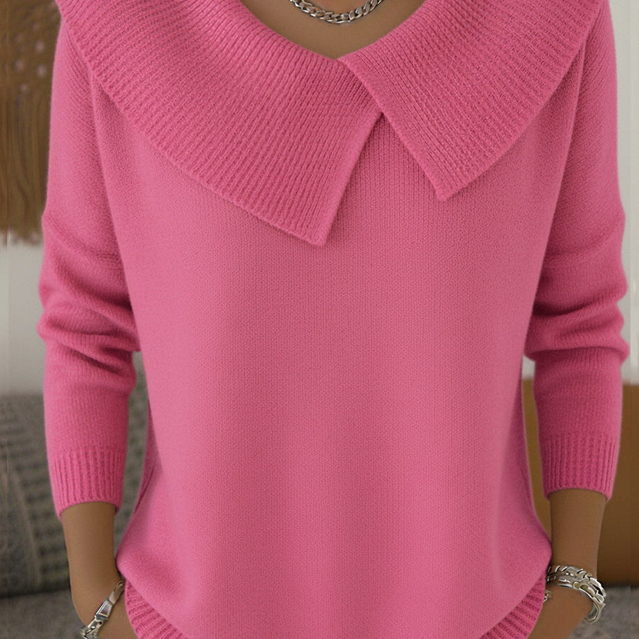 Karolína – Maglione elegante a maglia con colletto distintivo