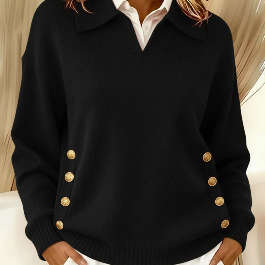 Vicenta | Maglione con Collo Polo e Bottoni