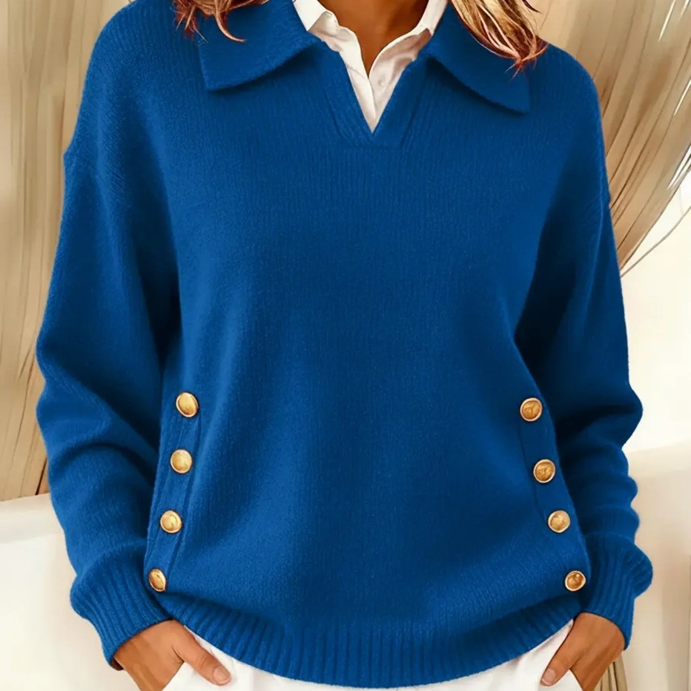 Vicenta | Maglione con Collo Polo e Bottoni