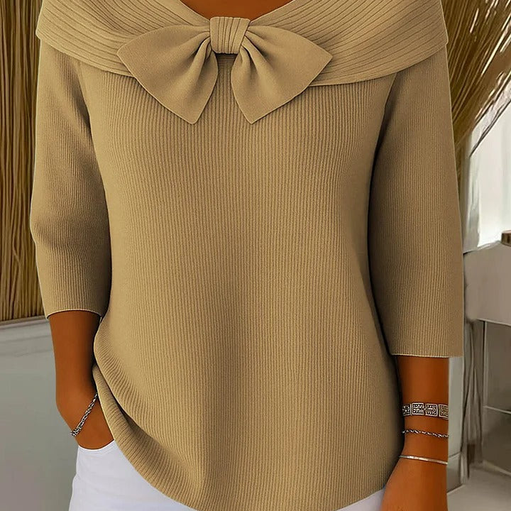 Trinidad | Maglione con Fiocco e Collo Rotondo